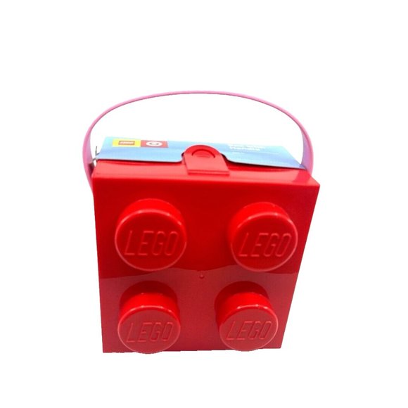 LEGO x Target Collab 4-Stud Red Stackable Brick Storage Box w/ Pink Handle) - Picture 2 of 11